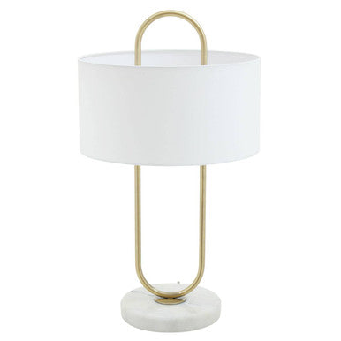 White Fabric Shade Table Lamp | Nolan