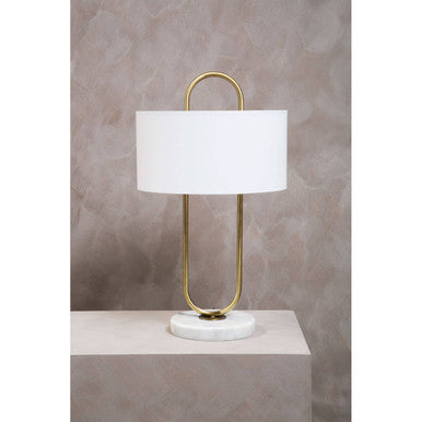White Fabric Shade Table Lamp | Nolan
