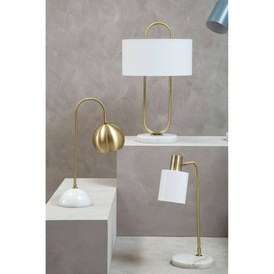 White Fabric Shade Table Lamp | Nolan