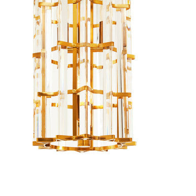 Brass Finish Small Vertical Pendant Light | Karli