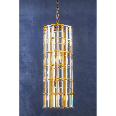 Brass Finish Vertical Large Pendant Light | Karli