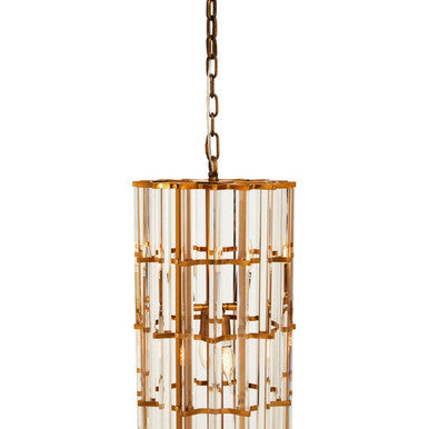 Brass Finish Vertical Large Pendant Light | Karli