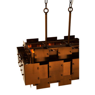 Metal Brass Finish Pendant Light with Eight Bulbs | Karlo