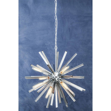 Chrome Finish and Smoked Glass Starburst Pendant Light | Karlo