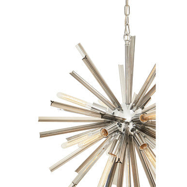 Chrome Finish and Smoked Glass Starburst Pendant Light | Karlo
