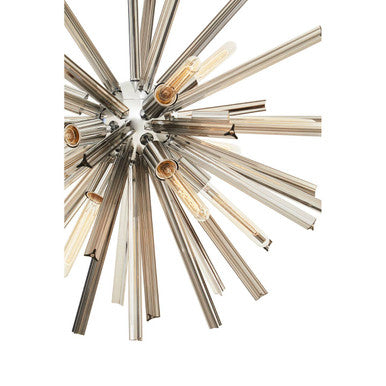 Chrome Finish and Smoked Glass Starburst Pendant Light | Karlo