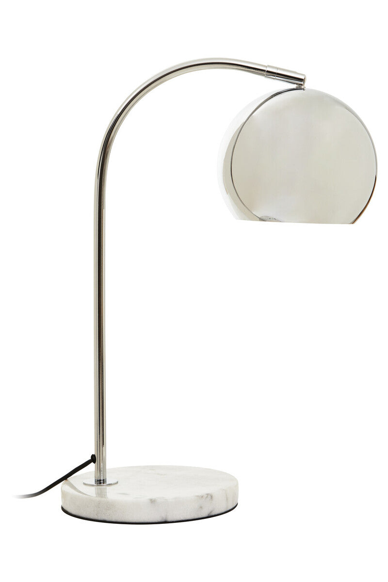 Chrome Finish Table Lamp with White Base | Karter