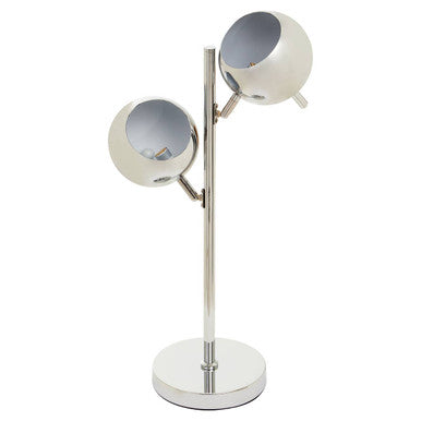 Chrome Finish Table Lamp with Two Lights | Karter