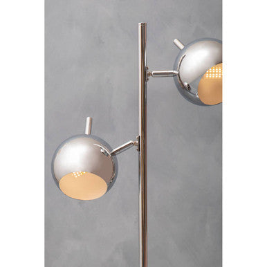 Chrome Finish Table Lamp with Two Lights | Karter