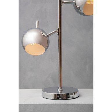 Chrome Finish Table Lamp with Two Lights | Karter