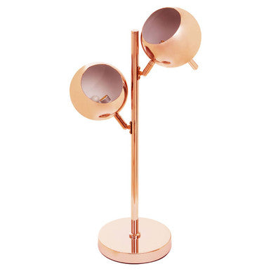 Copper Finish Table Lamp with Two Lights | Karter