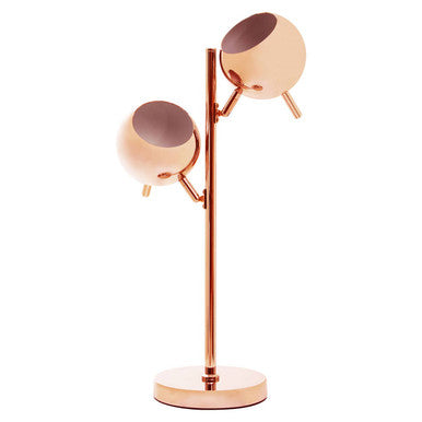 Copper Finish Table Lamp with Two Lights | Karter