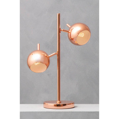 Copper Finish Table Lamp with Two Lights | Karter