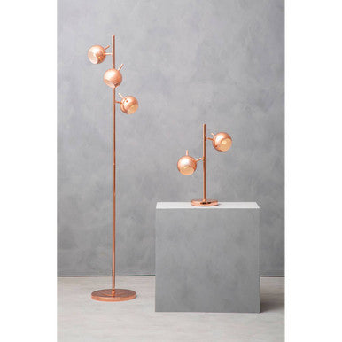 Copper Finish Table Lamp with Two Lights | Karter