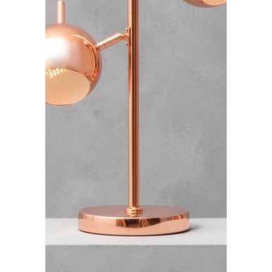 Copper Finish Table Lamp with Two Lights | Karter