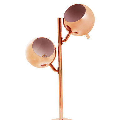 Copper Finish Table Lamp with Two Lights | Karter