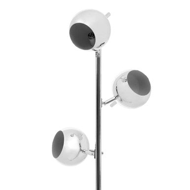 Chrome Finish Floor Lamp with Three Lights | Karter