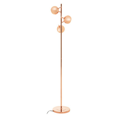 Copper Finish Floor Standing Lamp with Three Lights | Karter