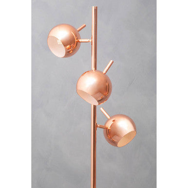 Copper Finish Floor Standing Lamp with Three Lights | Karter