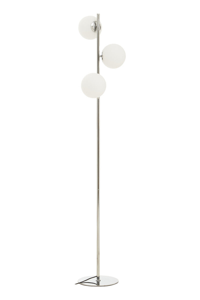 Chrome Finish and White Glass Floor Lamp | Karter