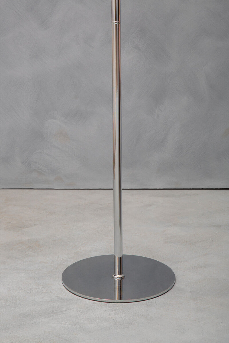 Chrome Finish and White Glass Floor Lamp | Karter