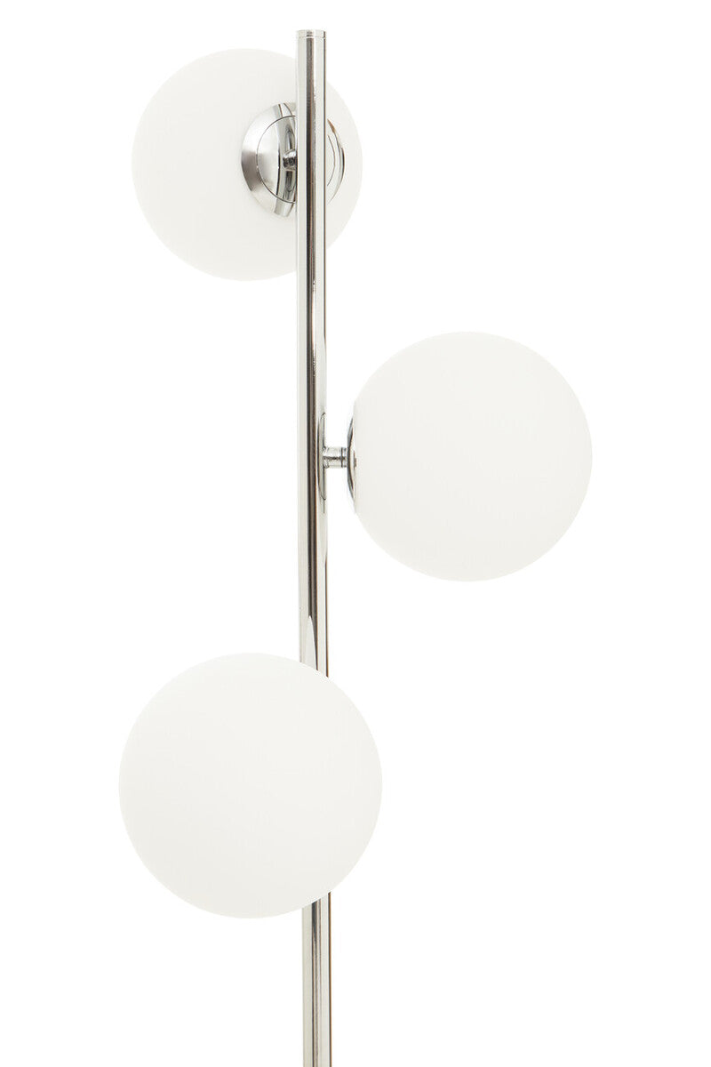 Chrome Finish and White Glass Floor Lamp | Karter