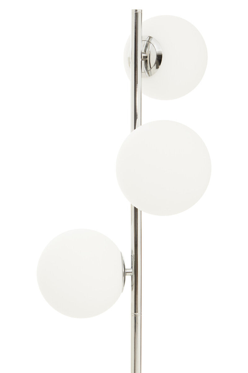 Chrome Finish and White Glass Floor Lamp | Karter