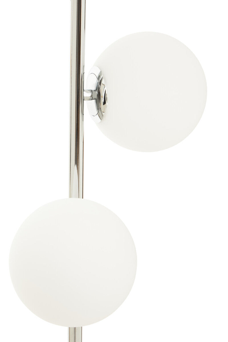 Chrome Finish and White Glass Floor Lamp | Karter