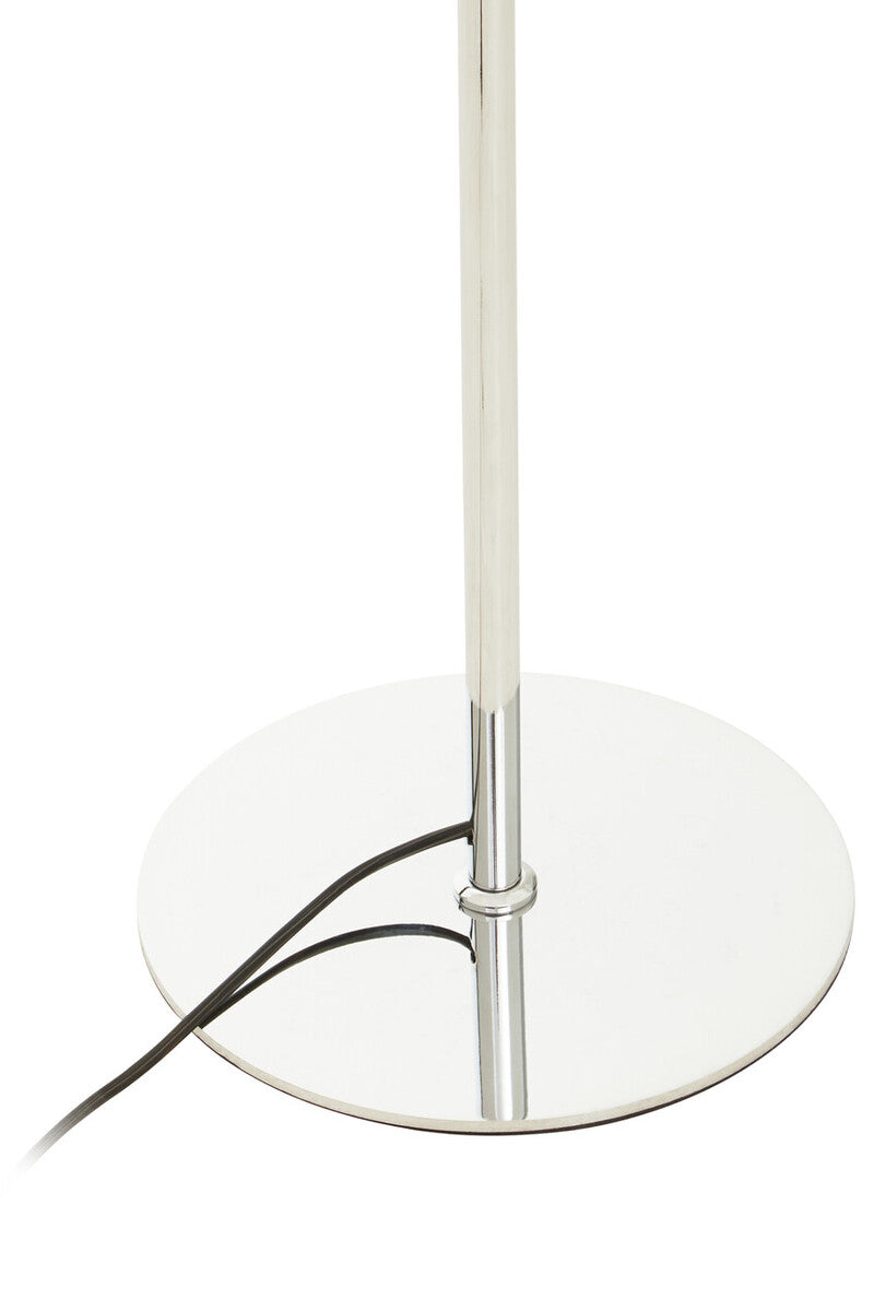 Chrome Finish and White Glass Floor Lamp | Karter