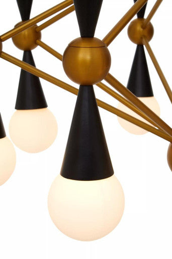 Brass and Black 16 Bulb Statement Pendant Light | Orko