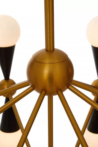 Brass and Black 16 Bulb Statement Pendant Light | Orko