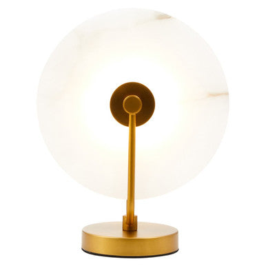 White Marble and Gold Finish Table Lamp | Waldorf