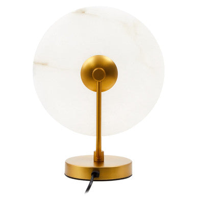 White Marble and Gold Finish Table Lamp | Waldorf