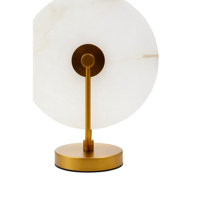 White Marble and Gold Finish Table Lamp | Waldorf