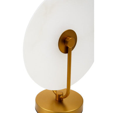 White Marble and Gold Finish Table Lamp | Waldorf