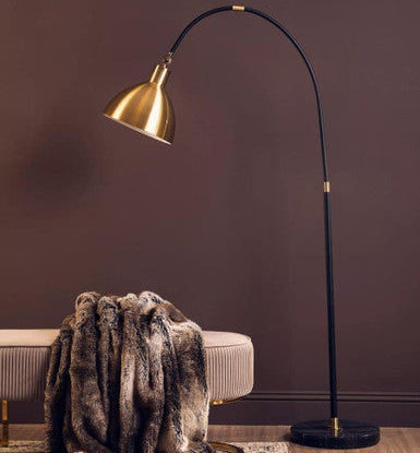 Gold Finish Metal Shade Floor Lamp | Newton