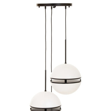 Three Ball Matt Black Pendant Light | Abira