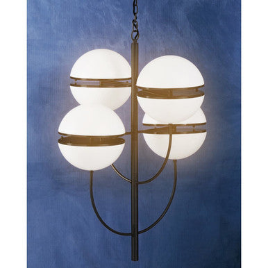 Four Ball Matt Black Pendant Light | Abira