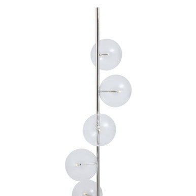 Abira Black Marble 5 Bulb Floor Lamp with Nickel Finish
