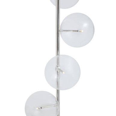 Abira Black Marble 5 Bulb Floor Lamp with Nickel Finish