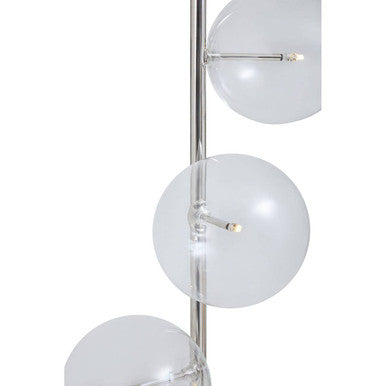 White Marble and Nickel Finish 5 Bulb Floor Lamp | Abira
