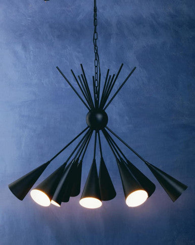 Matt Black 12 Bulb Statement Pendant Light | Yara