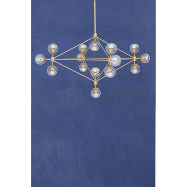 Abira Gold Finish and Glass 15 Bulb Statement Pendant Light