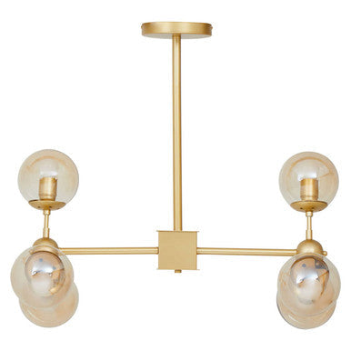 Gold Finish 6 Arm Statement Pendant Light | Abira