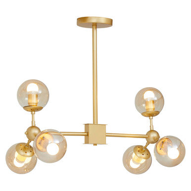 Gold Finish 6 Arm Statement Pendant Light | Abira
