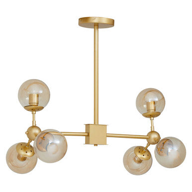 Gold Finish 6 Arm Statement Pendant Light | Abira