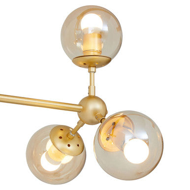 Gold Finish 6 Arm Statement Pendant Light | Abira