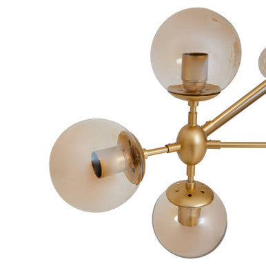 Abira Gold Finish and Glass 10 Bulb Pendant Light