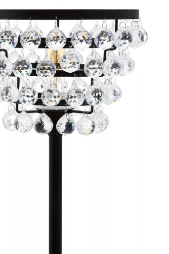 Clear Crystal Table Lamp with Black Metal | Hutchinson