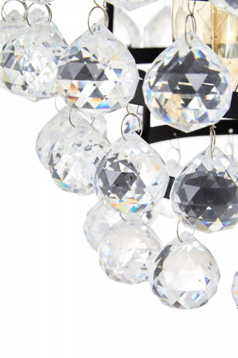 Clear Crystal Floor Lamp with Black Metal | Hutchinson